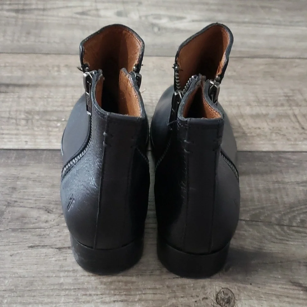 FRYE Black Carly Double Zip Back Ankle Boots